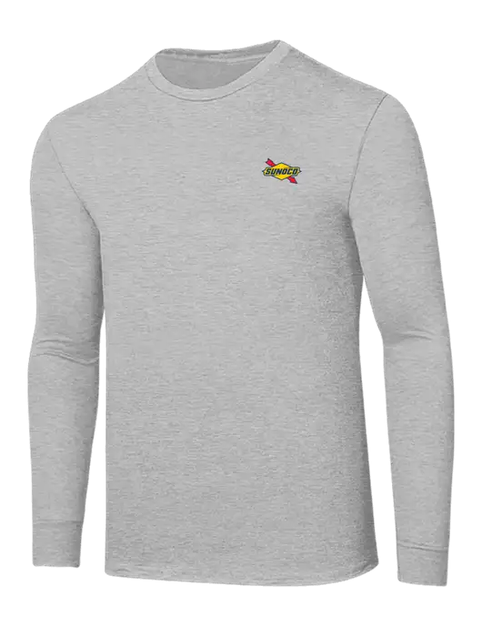 Core Blend Light Grey Heather Long Sleeve Tee w/Sunoco Logo