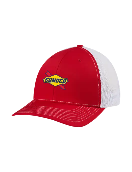 Richardson Adjustable Snapback Original 112 Trucker Cap Red w/White Mesh w/Sunoco Logo