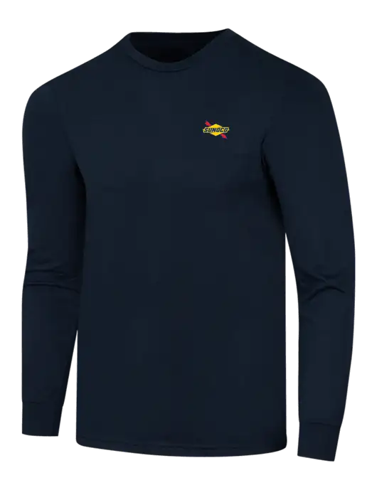 Simply Soft Long Sleeve Navy 4.5 oz, Poly/Combed Ring Spun Cotton T-Shirt w/Sunoco Logo