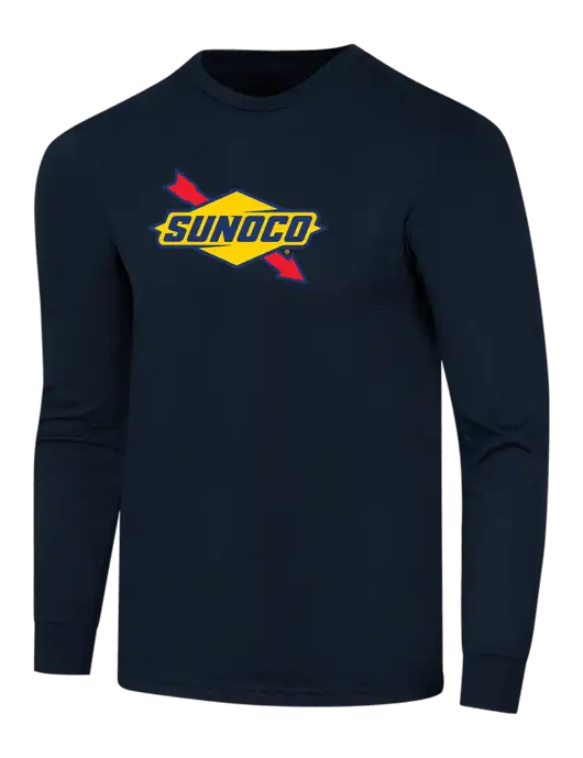 Simply Soft Long Sleeve Navy 4.5 oz, Poly/Combed Ring Spun Cotton T-Shirt w/Sunoco Logo