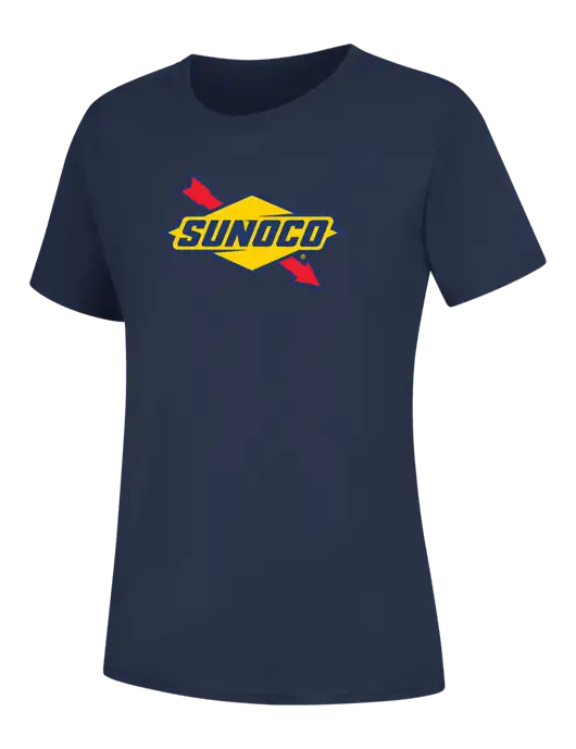 Womens Navy Core Blend Tee w/Sunoco Logo