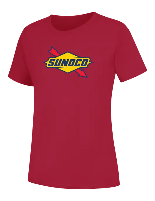 Womens Red Core Blend Tee w/Sunoco Logo