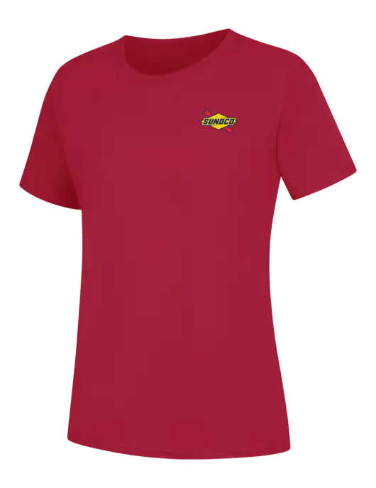 Womens Red Core Blend Tee w/Sunoco Logo