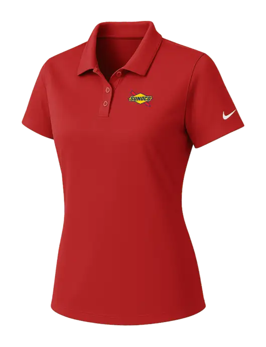 Nike Womens Red Dry Essential Solid Polo w/Sunoco Logo