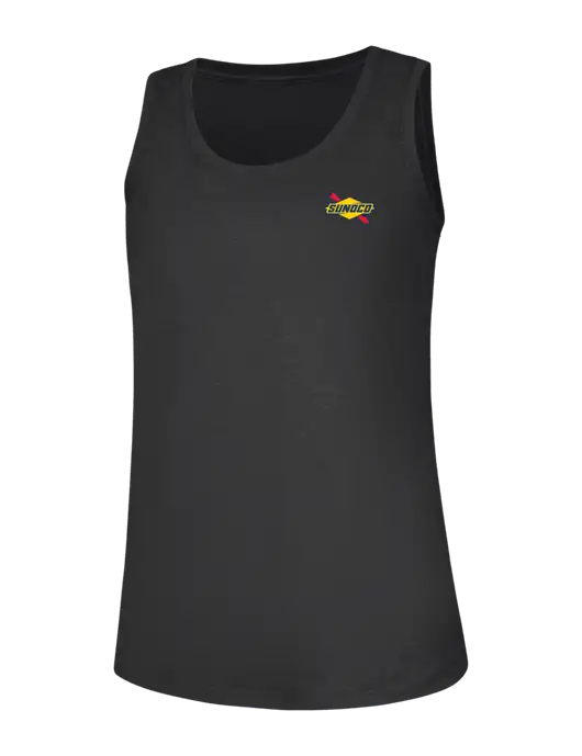 Womens Black Frost Perfect Tri Racerback Tank w/Sunoco Logo