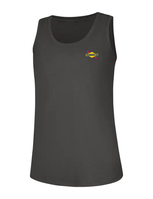 Womens Dark Grey Heather Perfect Tri Racerback Tank w/Sunoco Logo