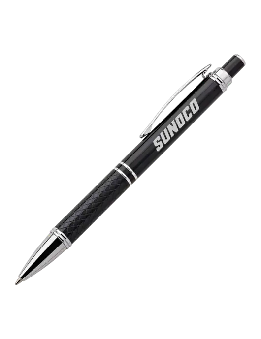 Black Stellar Scribe Pen - Black Ink w/Sunoco Logo