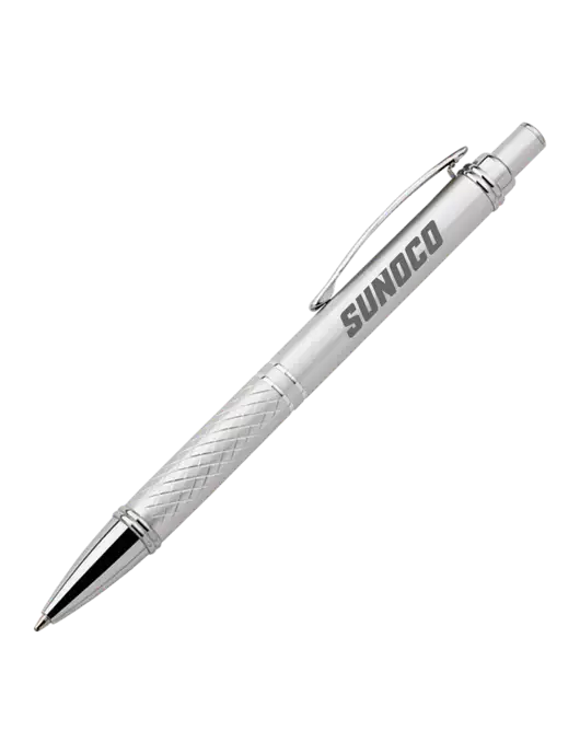 Silver Stellar Scribe Pen - Black Ink w/Sunoco Logo