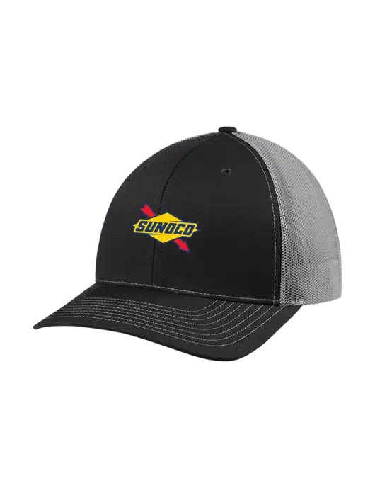 Richardson Adjustable Snapback Original 112 Trucker Cap Black w/Charcoal Mesh w/Sunoco Logo