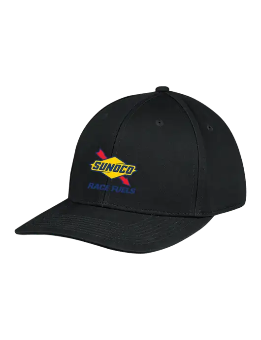Premium Modern Structured Twill Black Snapback Cap w/Sunoco Race Fuels Logo