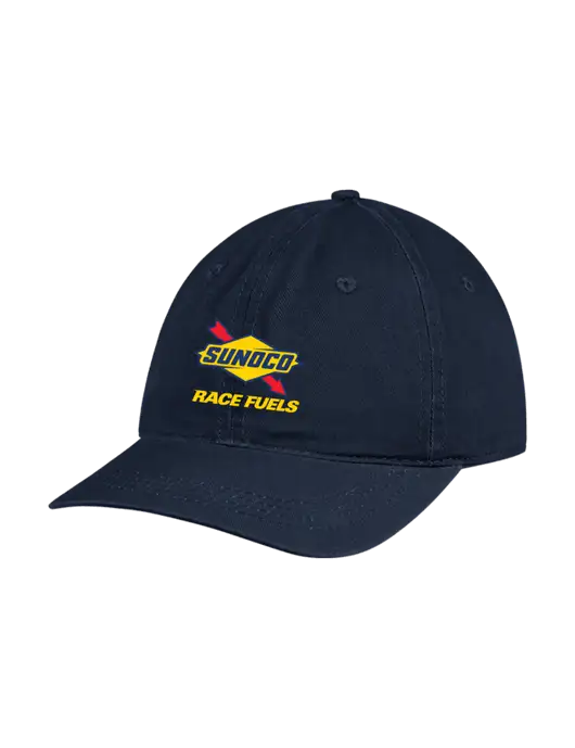 Garment Washed Unstructured Twill Navy Cap w/Sunoco Race Fuels Logo