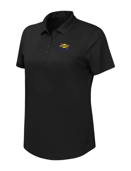 Callaway Womens Birdseye Black Polo w/Sunoco Race Fuels Logo