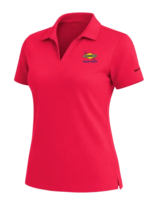 NIKE Red Womens Dri-Fit Micro Pique Polo w/Sunoco Race Fuels Logo