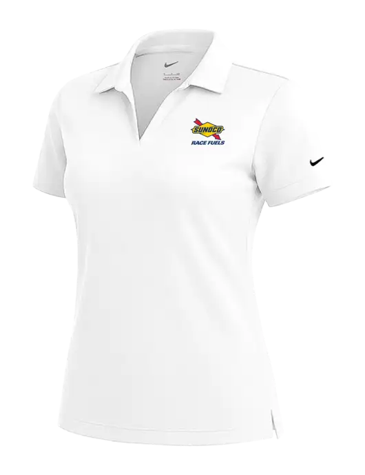NIKE White Womens Dri-Fit Micro Pique Polo w/Sunoco Race Fuels Logo