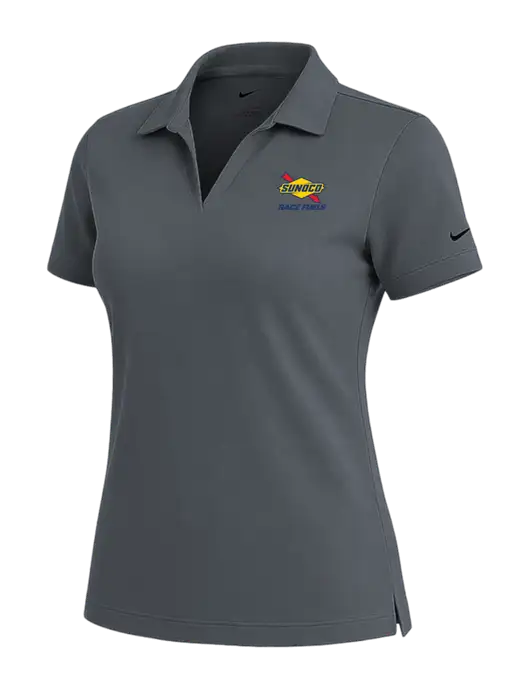 NIKE Dark Grey Womens Dri-Fit Micro Pique Polo w/Sunoco Race Fuels Logo