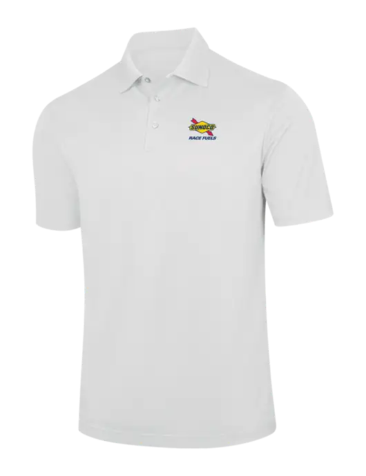 White Performance Fine Jacquard Polo w/Sunoco Race Fuels Logo