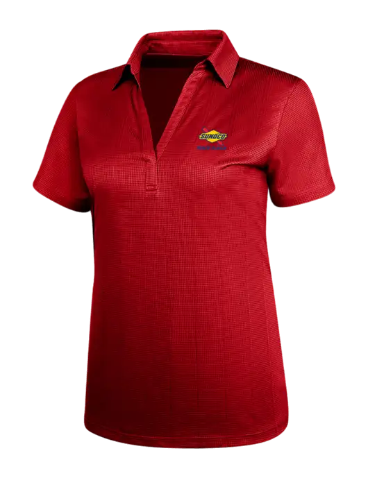 Red Womens Performance Fine Jacquard Polo w/Sunoco Race Fuels Logo