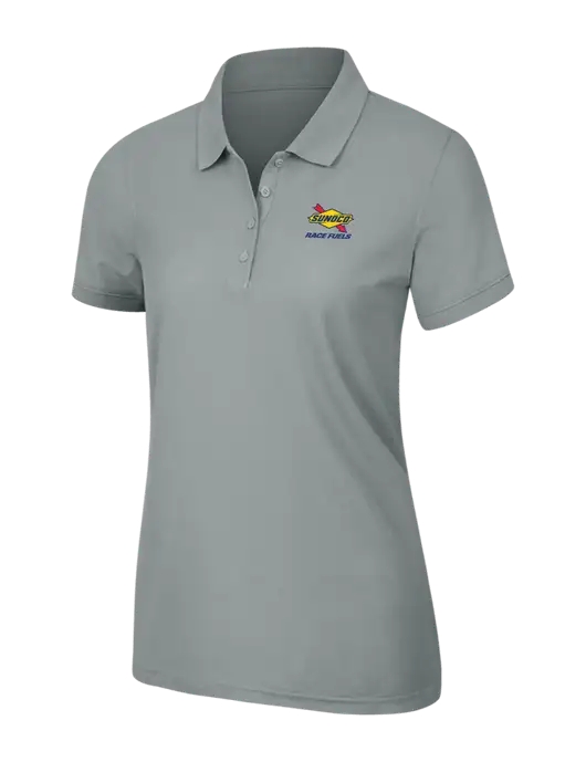 Light Grey Womens Core Classic Pique Polo w/Sunoco Race Fuels Logo