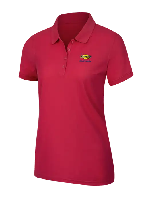 Red Womens Core Classic Pique Polo w/Sunoco Race Fuels Logo