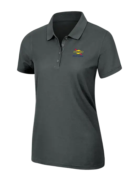 Dark Grey Womens Core Classic Pique Polo w/Sunoco Race Fuels Logo