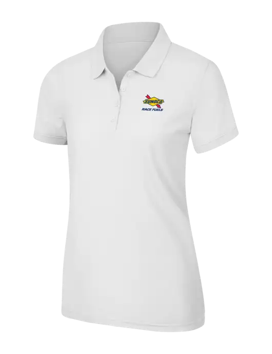 White Womens Core Classic Pique Polo w/Sunoco Race Fuels Logo