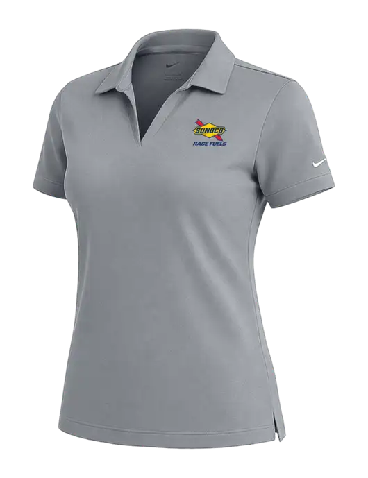 NIKE Medium Grey Womens Dri-Fit Micro Pique Polo w/Sunoco Race Fuels Logo