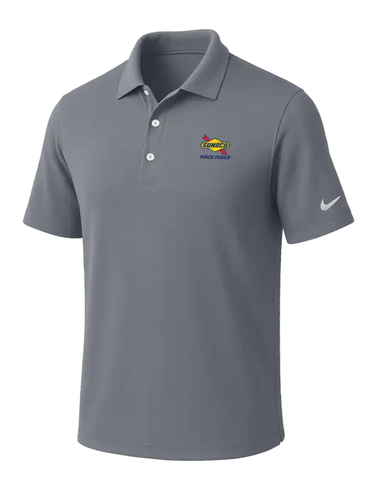 NIKE Medium Grey Dri-Fit Micro Pique Polo w/Sunoco Race Fuels Logo