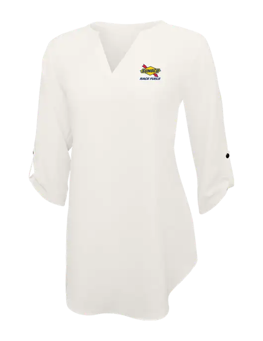 Ivory Womens 3/4 Sleeve Tunic Blouse w/Sunoco Race Fuels Logo