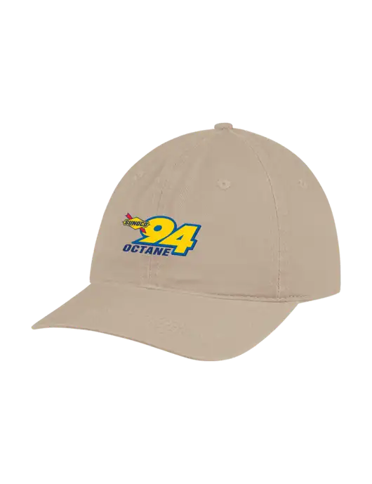 Garment Washed Unstructured Twill Tan Cap w/Sunoco 94 Octane Logo
