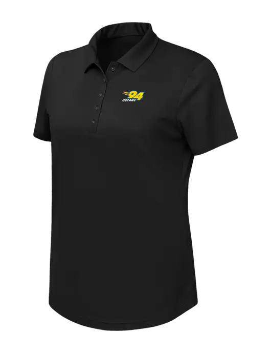 Callaway Womens Birdseye Black Polo w/Sunoco 94 Octane Logo