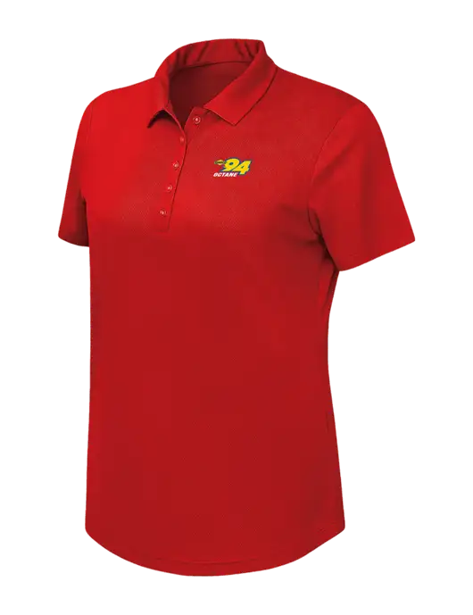 Callaway Womens Birdseye Red Polo w/Sunoco 94 Octane Logo