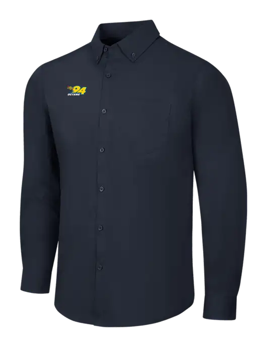 Navy Long Sleeve Carefree Poplin Shirt w/Sunoco 94 Octane Logo