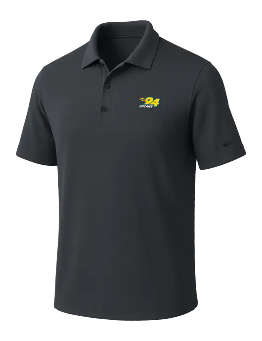 NIKE Dark Grey Dri-Fit Micro Pique Polo w/Sunoco 94 Octane Logo