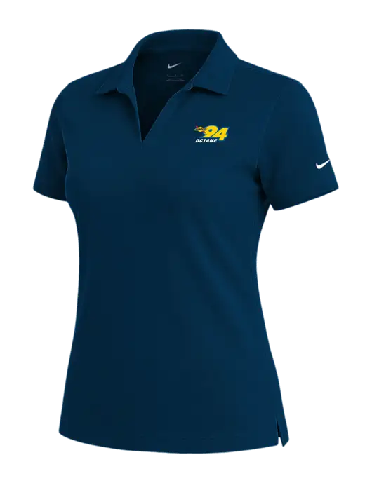 NIKE Navy Womens Dri-Fit Micro Pique Polo w/Sunoco 94 Octane Logo