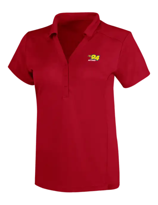 OGIO Red Womens Framework Polo w/Sunoco 94 Octane Logo