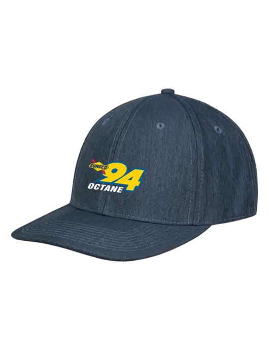Premium Modern Structured Twill Heathered Navy Snapback Cap w/Sunoco 94 ...