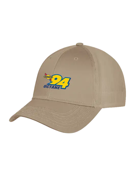 Khaki Mesh Trucker Cap Snap Back w/Sunoco 94 Octane Logo