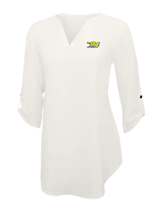 Ivory Womens 3/4 Sleeve Tunic Blouse w/Sunoco 94 Octane Logo