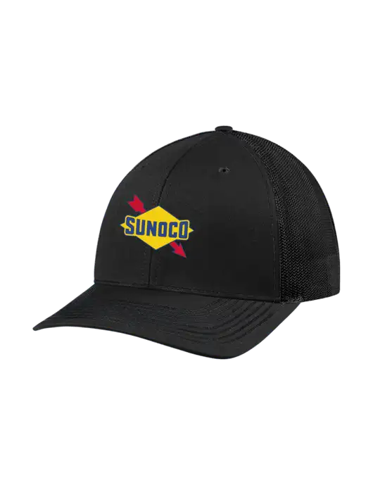 Richardson Adjustable Snapback Original 112 Trucker Cap Black w/Black Mesh w/Sunoco '54 Logo